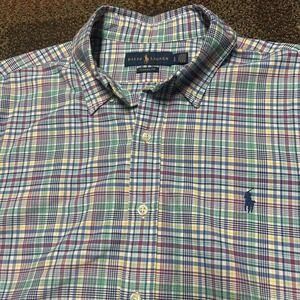 Polo Ralph Lauren Button Down Shirt Classic Fit Men's L Easter Multicolor Plaid